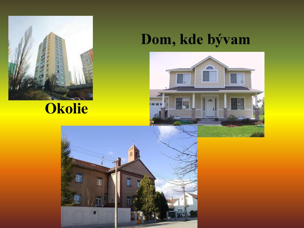 Dom, kde bývam Okolie.