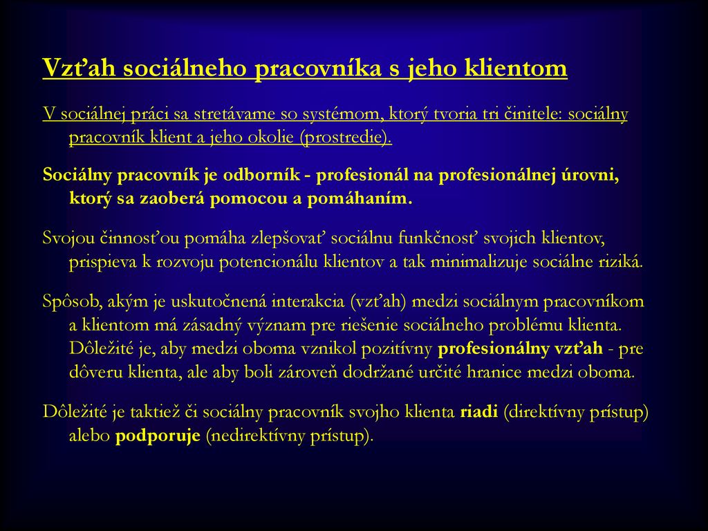 Základy Sociálnej Práce - Ppt Stáhnout