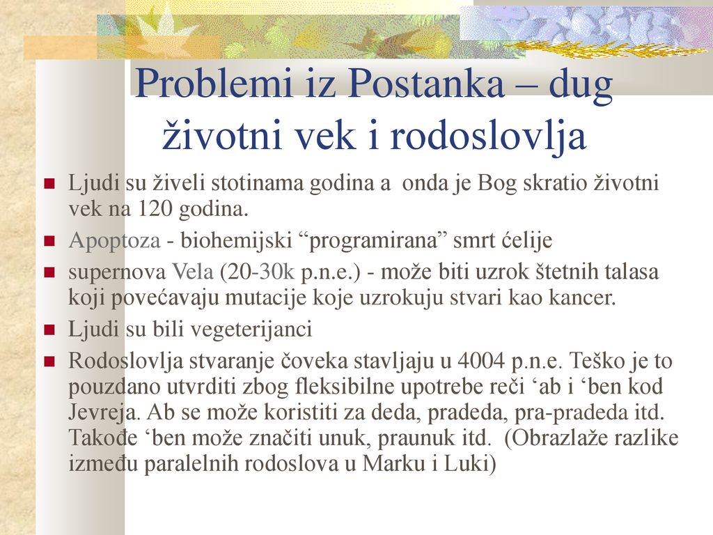 Šta Biblija Kaže O Stvaranju? - Ppt Stáhnout