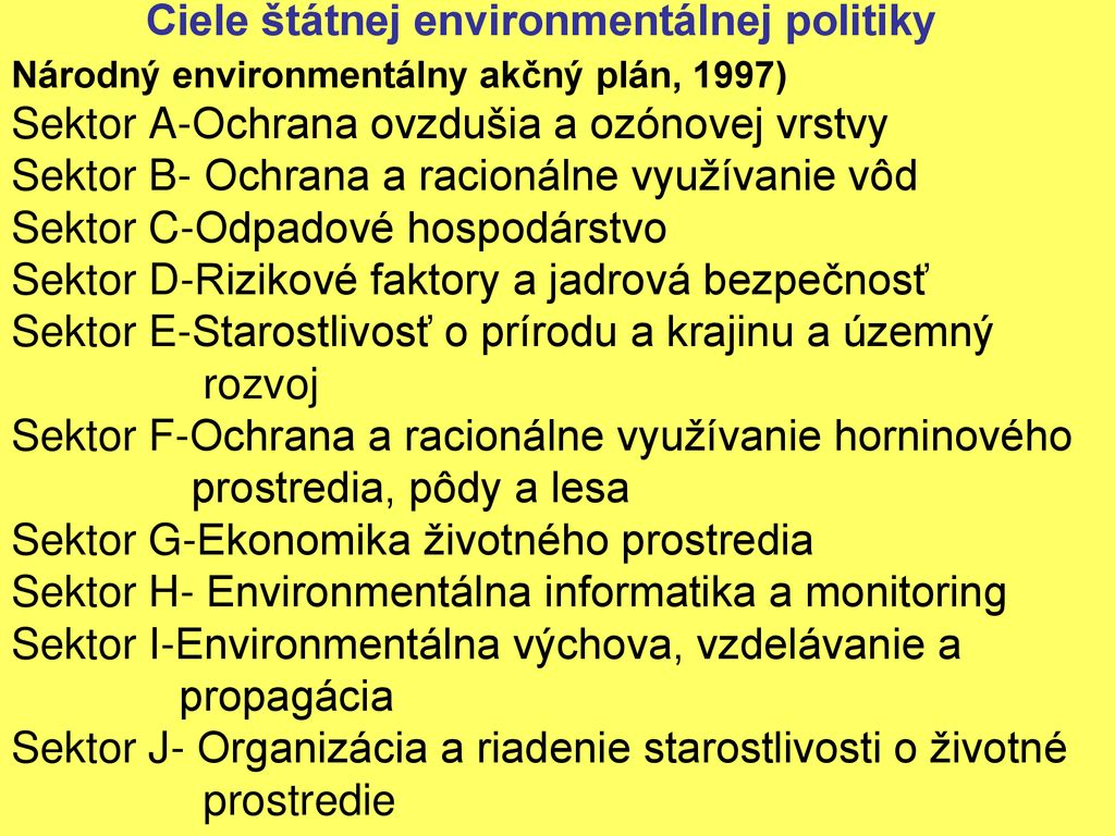Štátna environmentálna politika z roku 1995