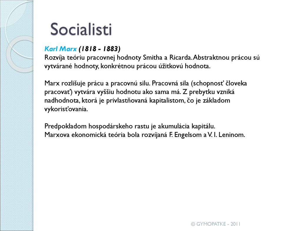 Socialisti Karl Marx ( )