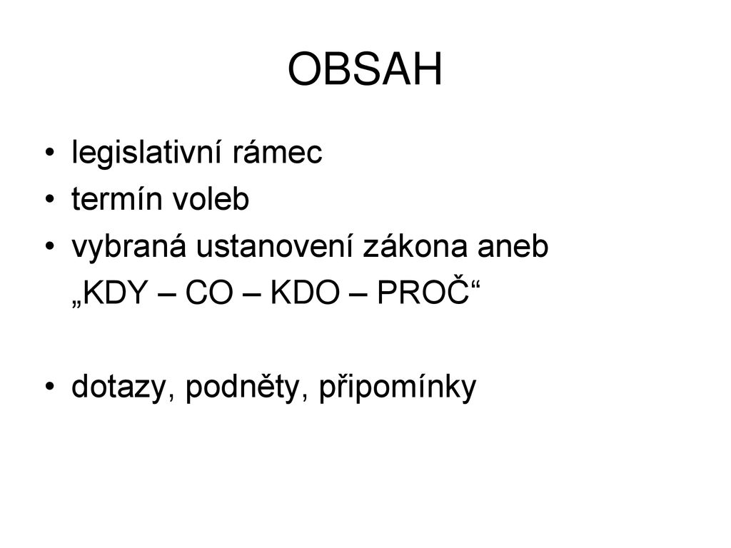 Volby Do Zastupitelstev Obcí A Senátu ČR 5. A 6. října Ppt Stáhnout