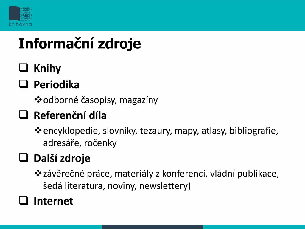 Základy Práce S Informačními Zdroji Pro Bc. Studenty MVZ - Ppt Stáhnout