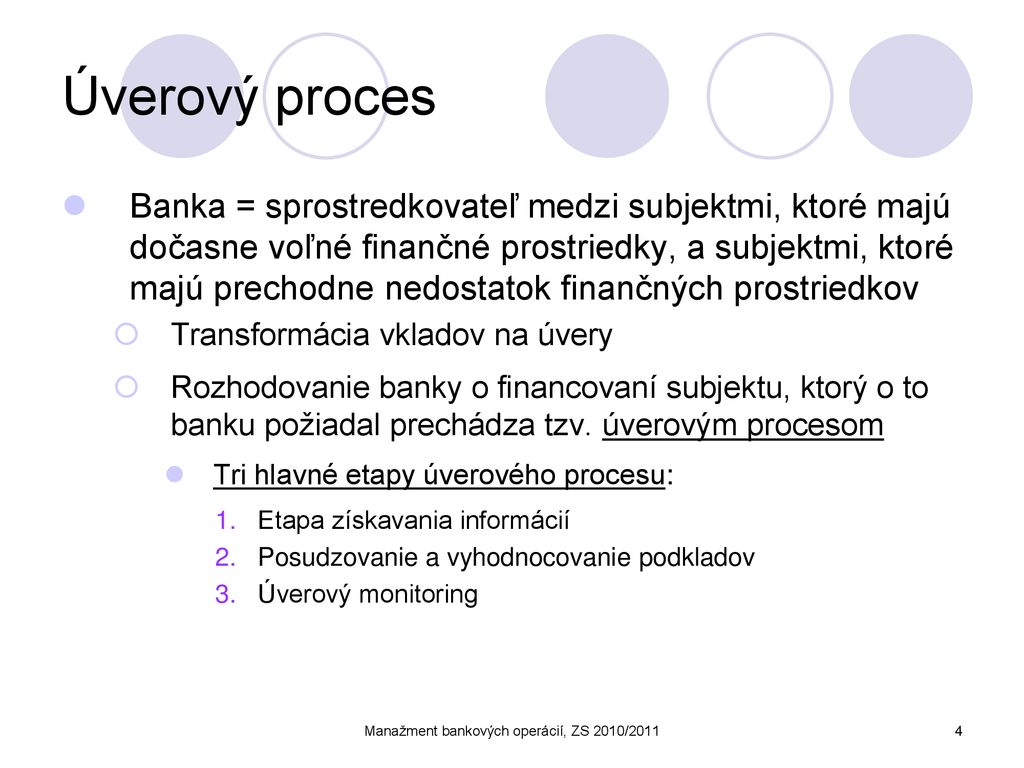 Manažment Bankových Operácií Úverové Riziko - Ppt Stáhnout