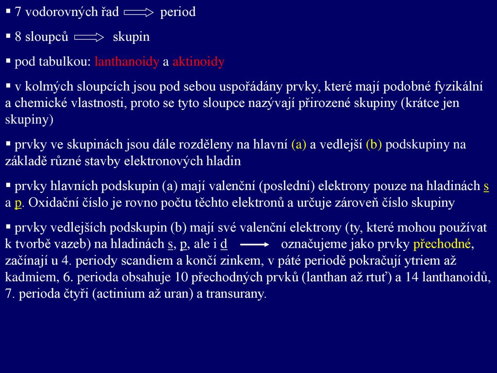 Periodická Soustava Prvků Ppt Stáhnout 9941