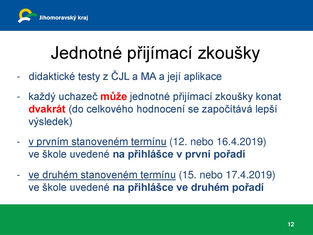 Přijímací řízení Na SŠ A Konzervatoře Pro školní Rok 2019/ Ppt Stáhnout