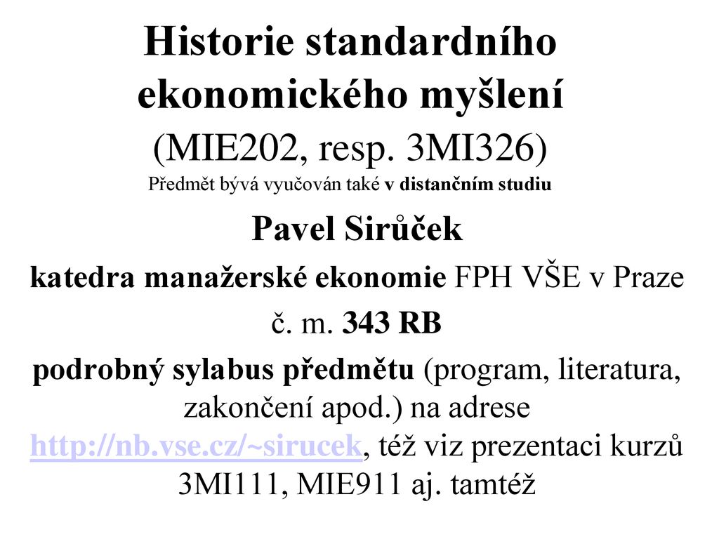 Katedra Manažerské Ekonomie FPH VŠE V Praze - Ppt Stáhnout