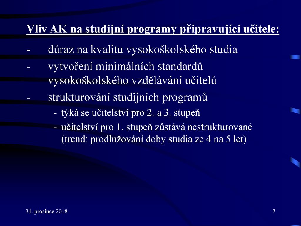 Institucionální Změny V Přípravě Učitelů Na Vysokých školách - Ppt Stáhnout