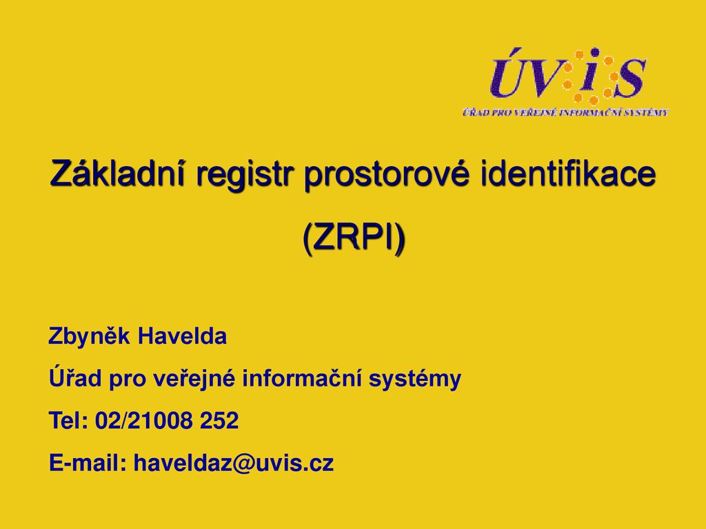 Základní Registr Prostorové Identifikace - Ppt Stáhnout