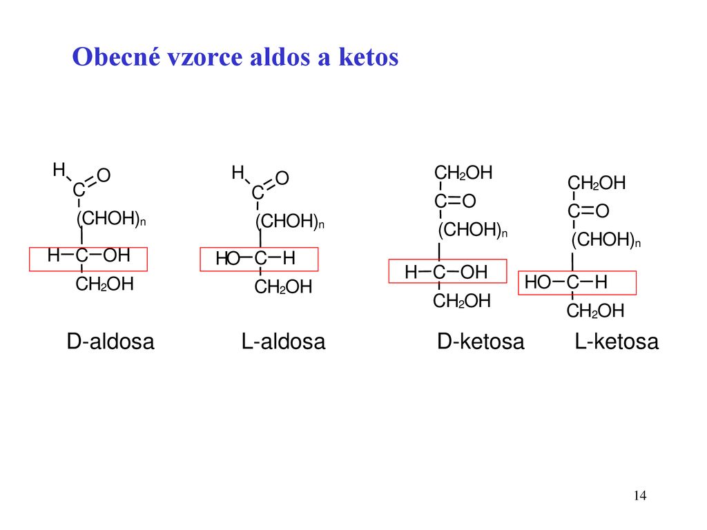 Obecné vzorce aldos a ketos