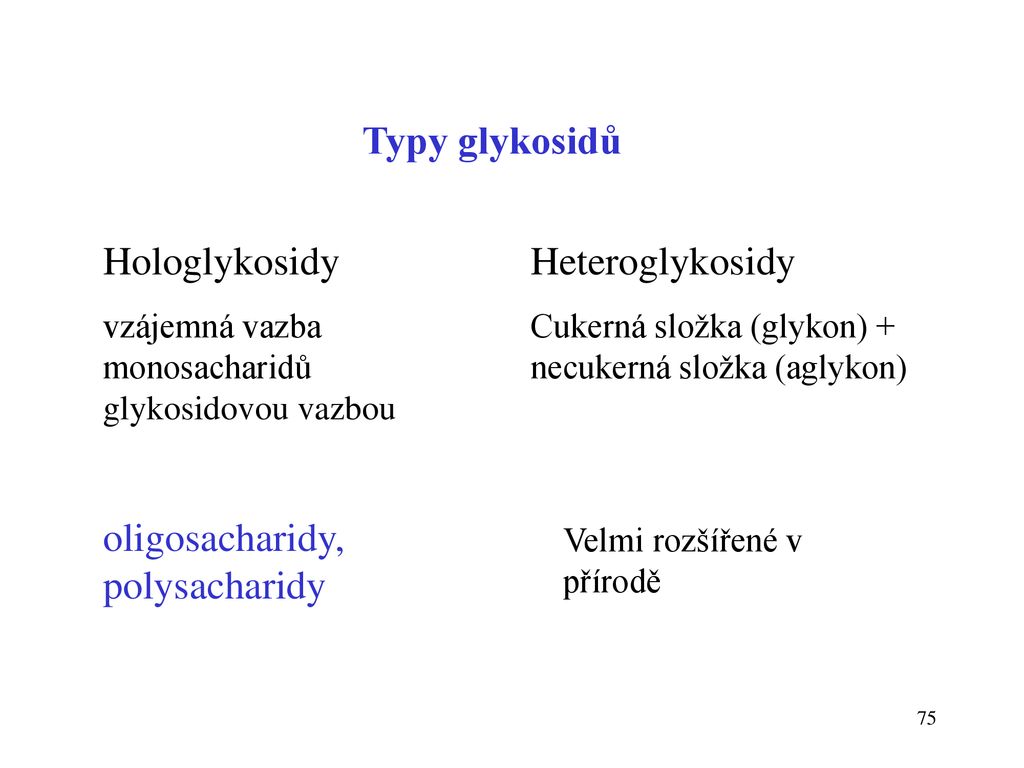 oligosacharidy, polysacharidy Heteroglykosidy