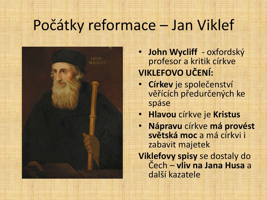 Počátky reformace – Jan Viklef