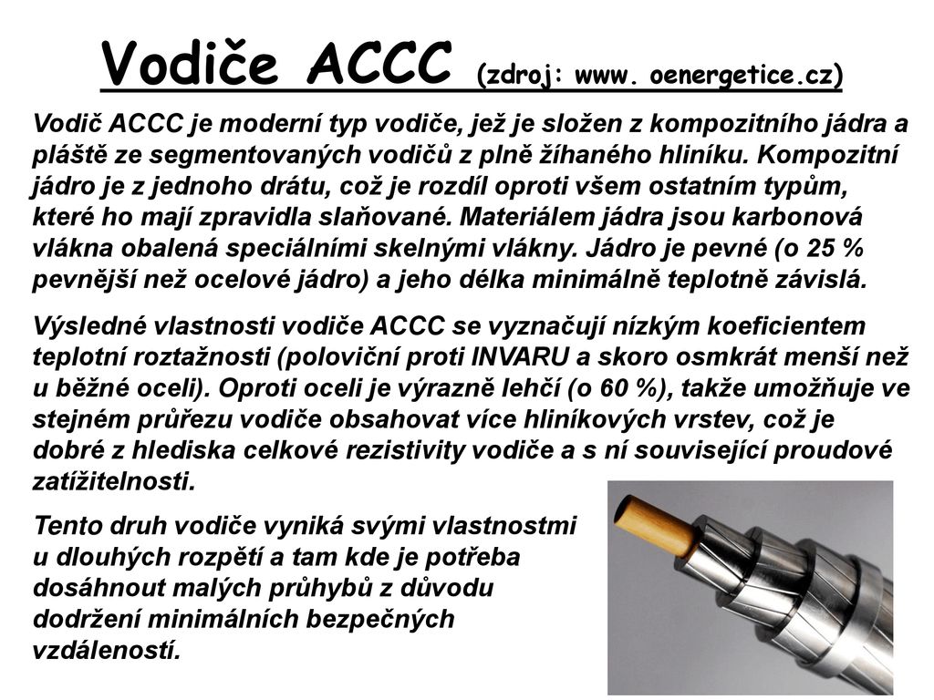 Vodiče ACCC (zdroj: www. oenergetice.cz)