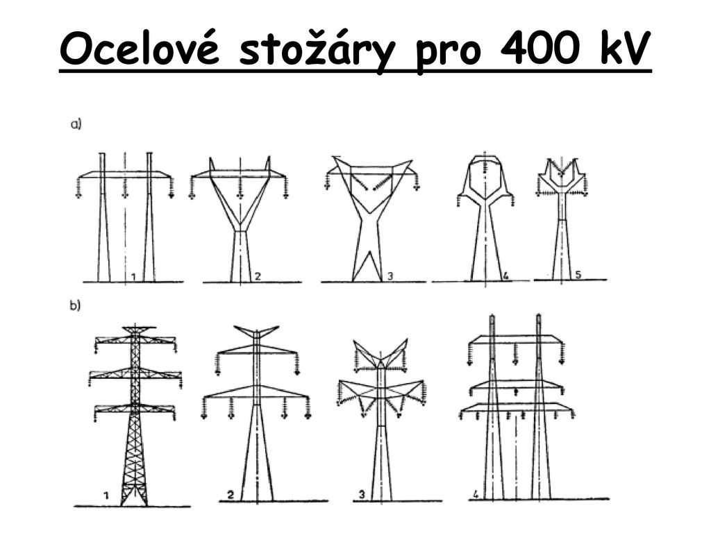 Ocelové stožáry pro 400 kV