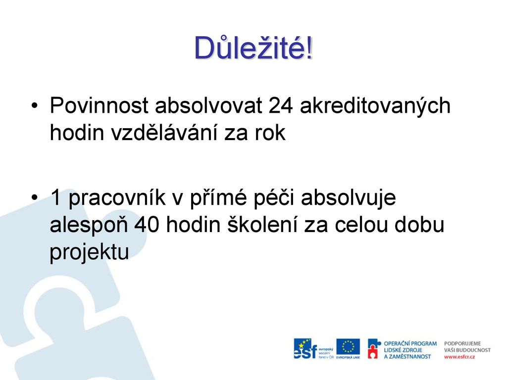 SEMINÁŘ Pro Poskytovatele V Rámci Projektu: „Vybrané Služby Sociální ...