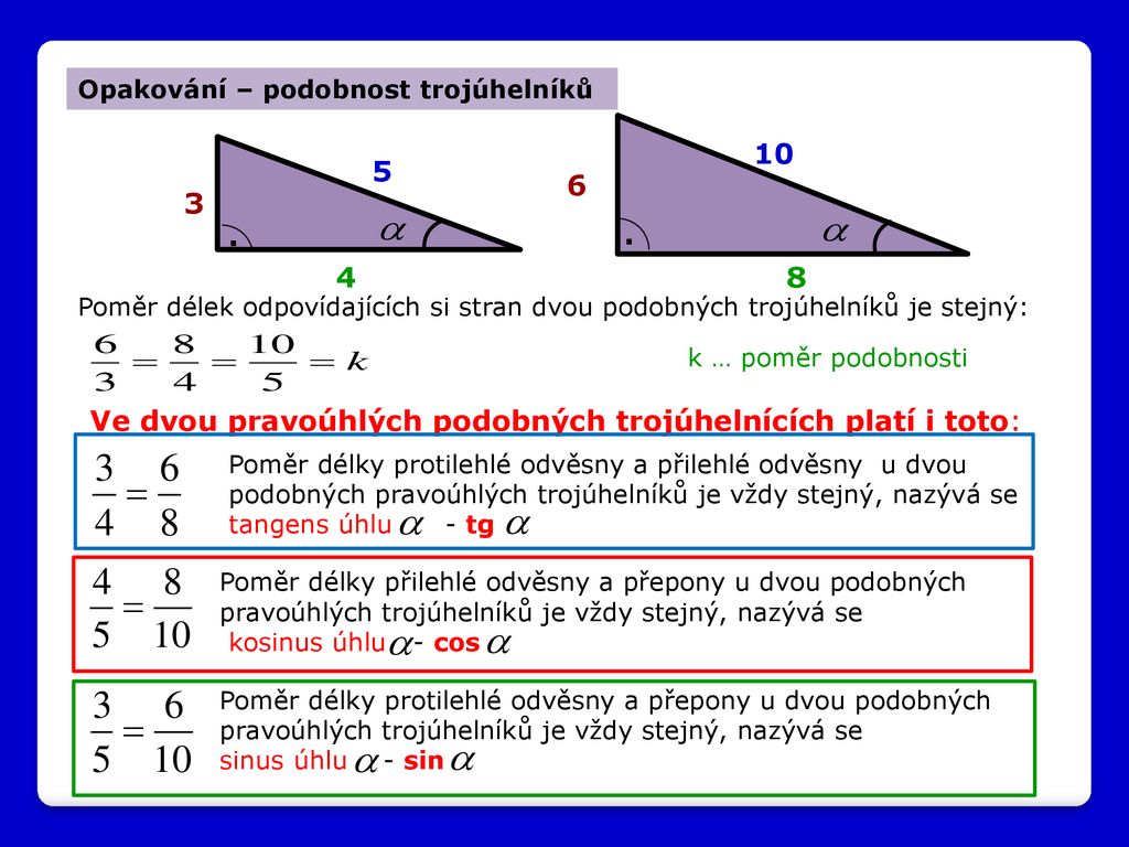 Sinus, kosinus, tangens, kotangens - ppt stáhnout