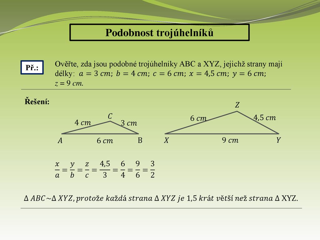 Jak se určuje poměr podobnosti?