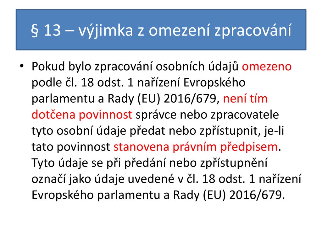 Co znamená pojem omezení účelu zpracování osobních údajů?