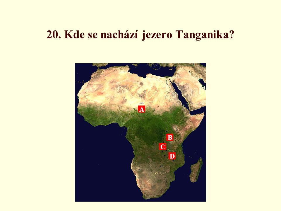 20. Kde se nachází jezero Tanganika