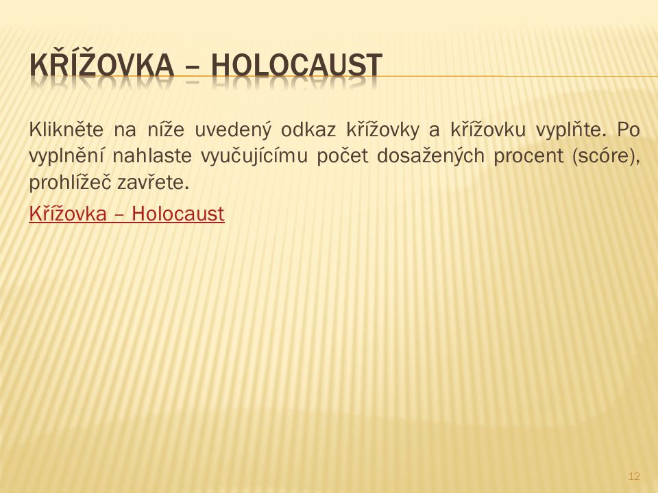 Křížovka – Holocaust