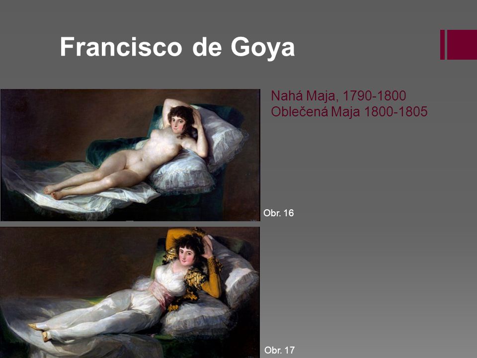 Francisco de Goya Nahá Maja, Oblečená Maja Obr. 16