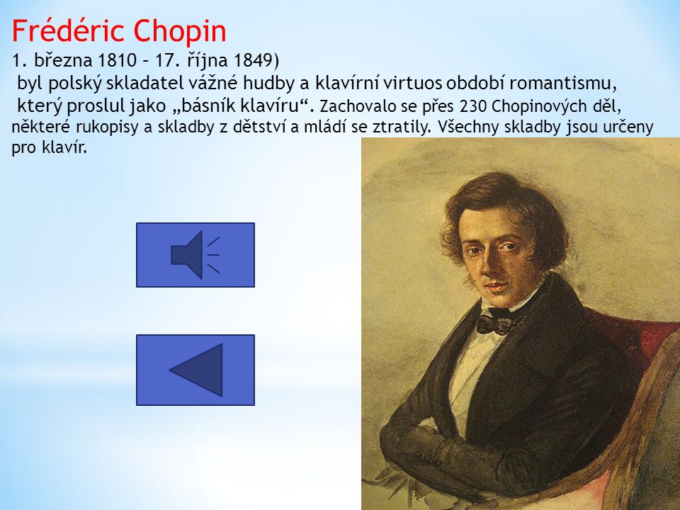 Frédéric Chopin 1. března 1810 – 17