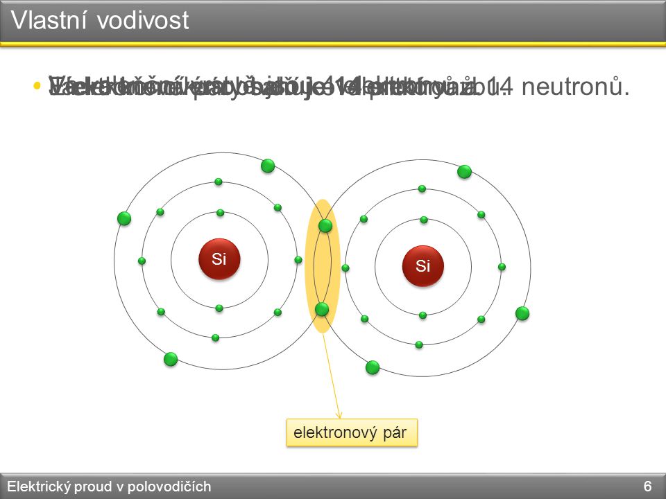 Elektronové páry tvoří kovalentní vazbu.