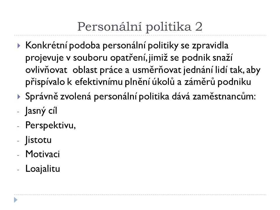 Personální politika 2