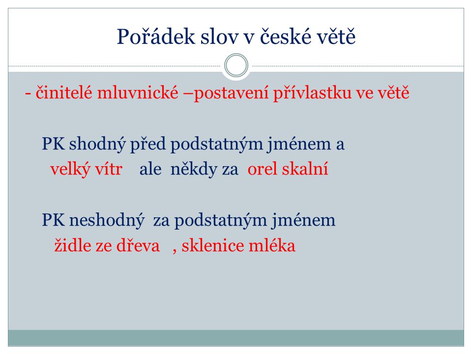 Pořádek slov v české větě