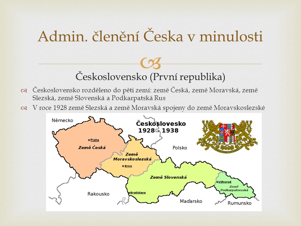 Admin. členění Česka v minulosti