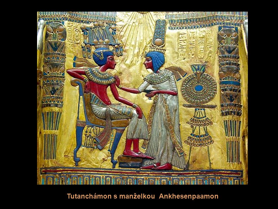 Tutanchámon s manželkou Ankhesenpaamon