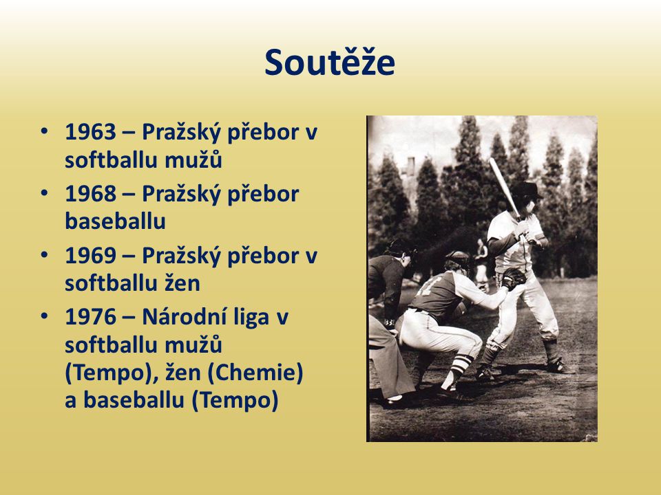 Soutěže 1963 – Pražský přebor v softballu mužů