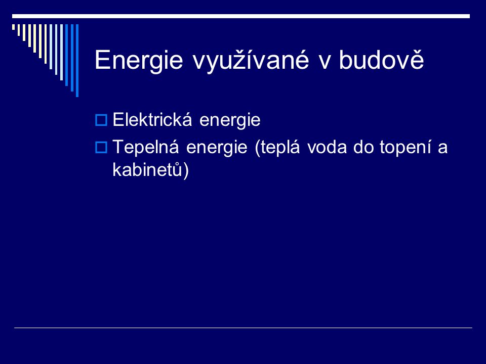 Energie využívané v budově