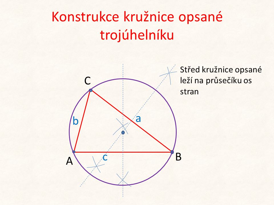 Konstrukce kružnice opsané trojúhelníku