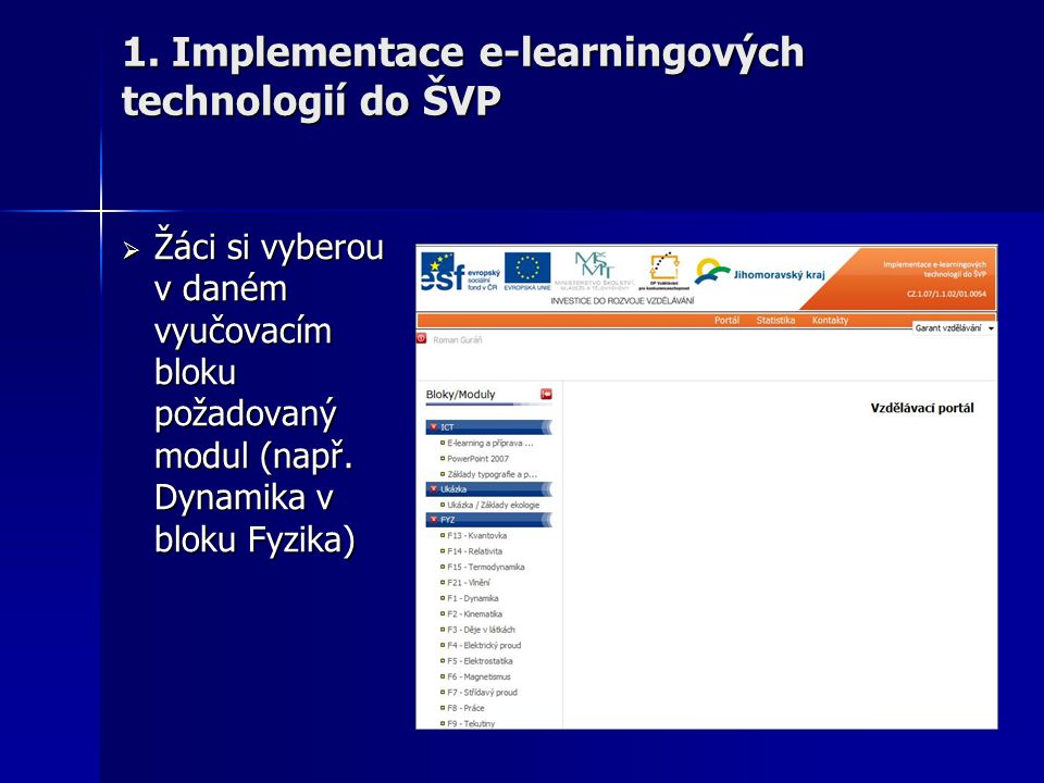1. Implementace e-learningových technologií do ŠVP