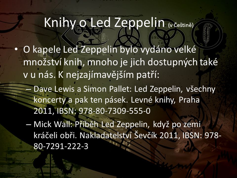 Knihy o Led Zeppelin (v Češtině)