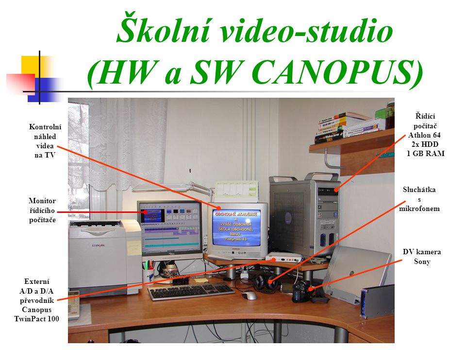Školní video-studio (HW a SW CANOPUS)