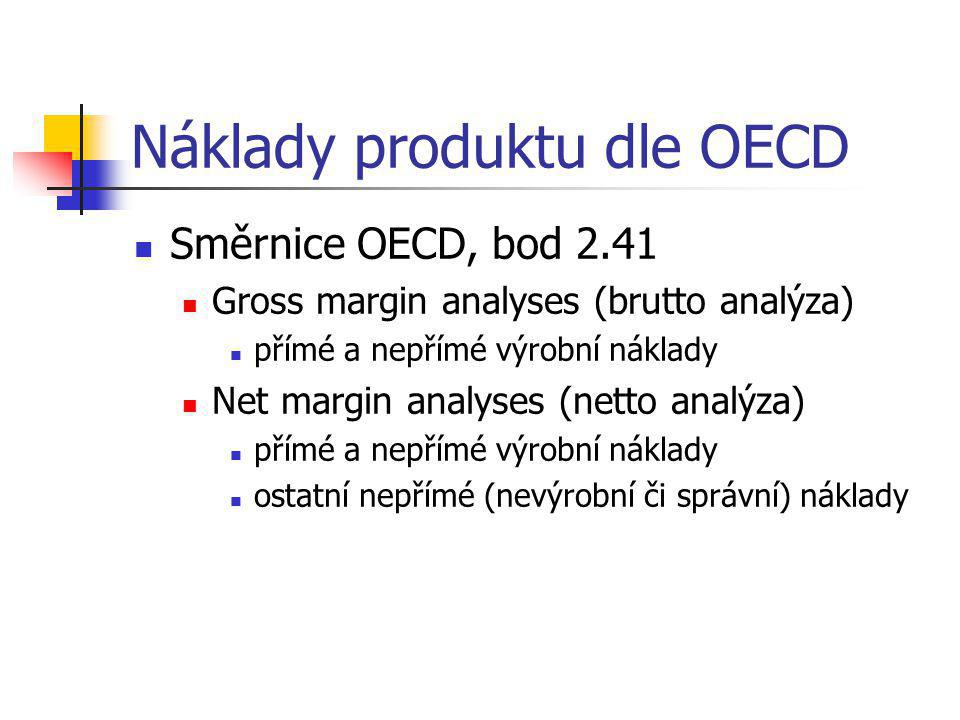 Náklady produktu dle OECD