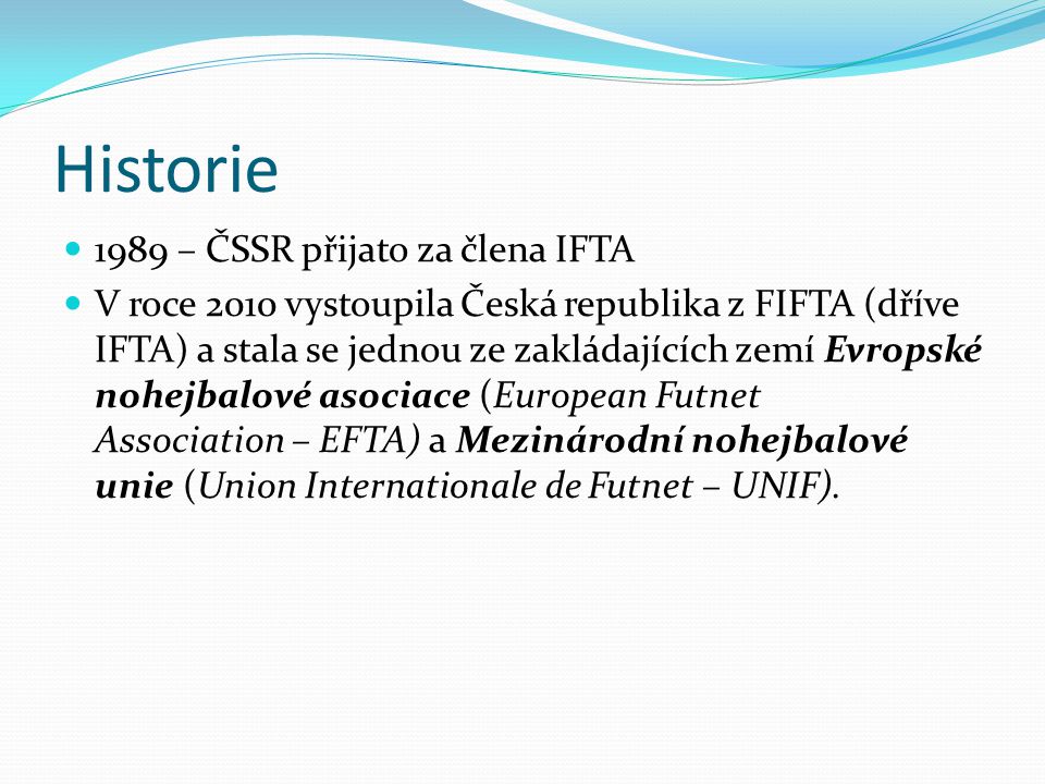 Historie 1989 – ČSSR přijato za člena IFTA