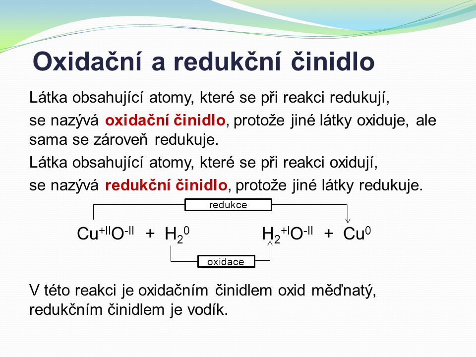 Oxidační a redukční činidlo