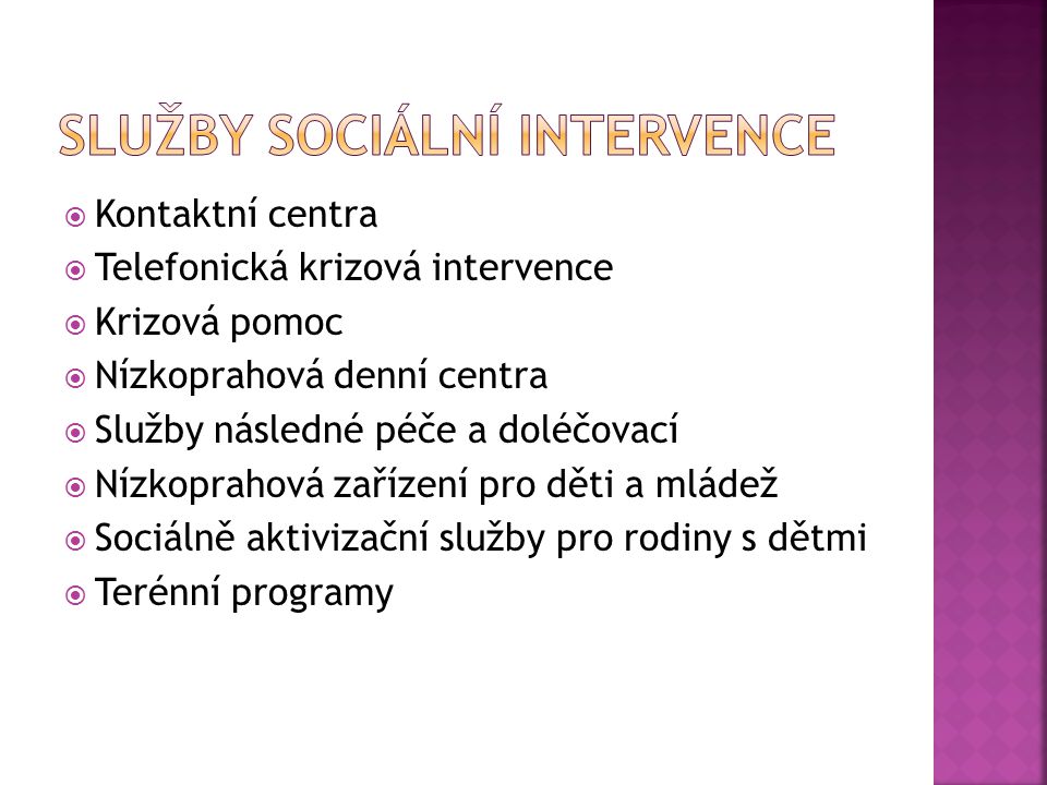 Služby sociální intervence
