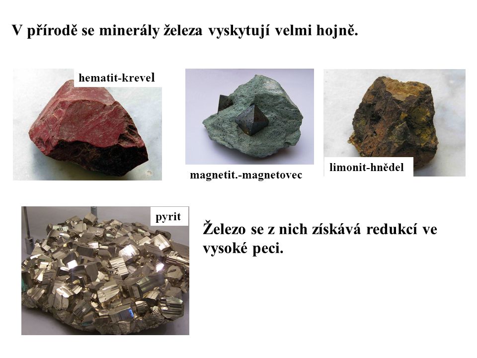 V přírodě se minerály železa vyskytují velmi hojně.