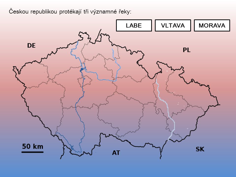 Českou republikou protékají tři významné řeky: