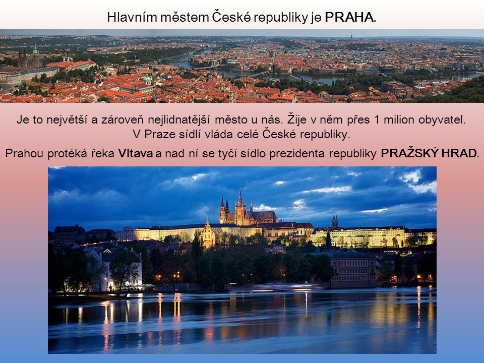 Hlavním městem České republiky je PRAHA.