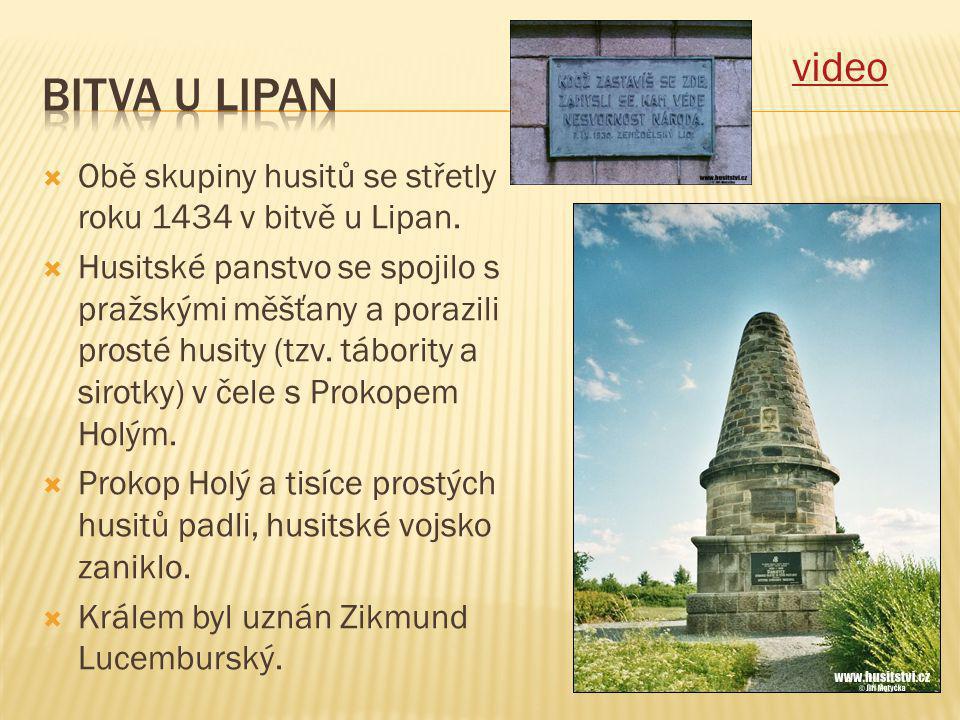 video Bitva u lipan. Obě skupiny husitů se střetly roku 1434 v bitvě u Lipan.