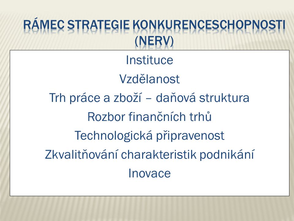 Rámec strategie konkurenceschopnosti (NERV)