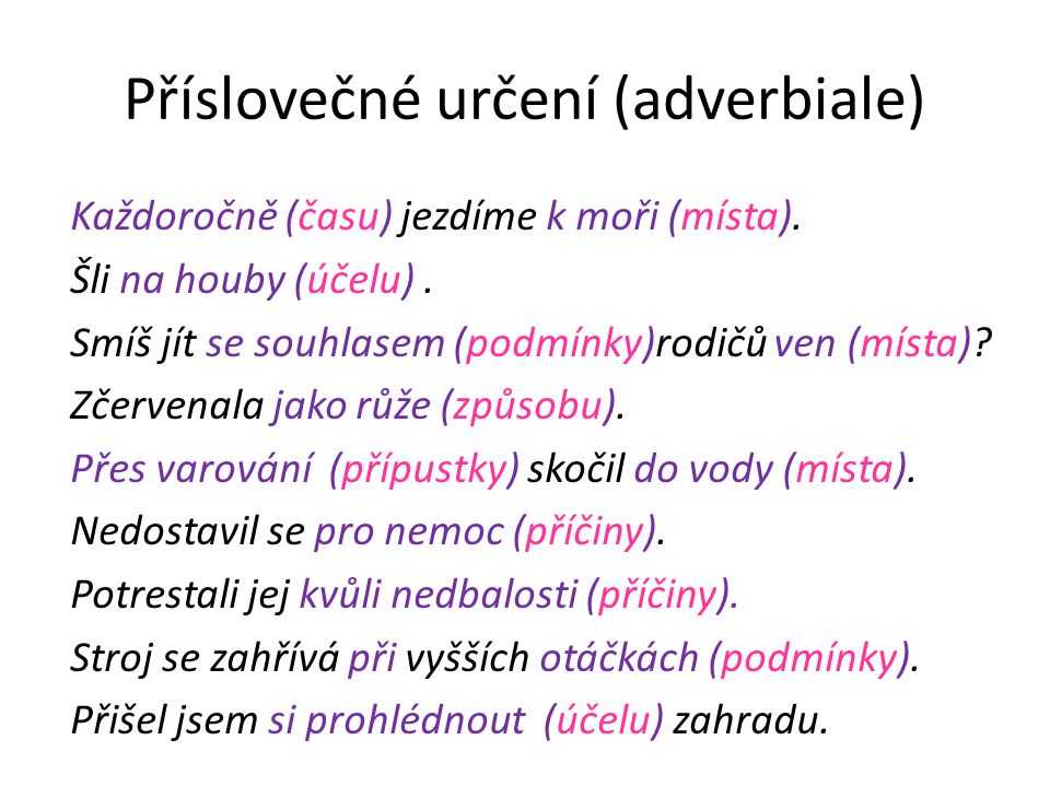 Příslovečné určení (adverbiale)