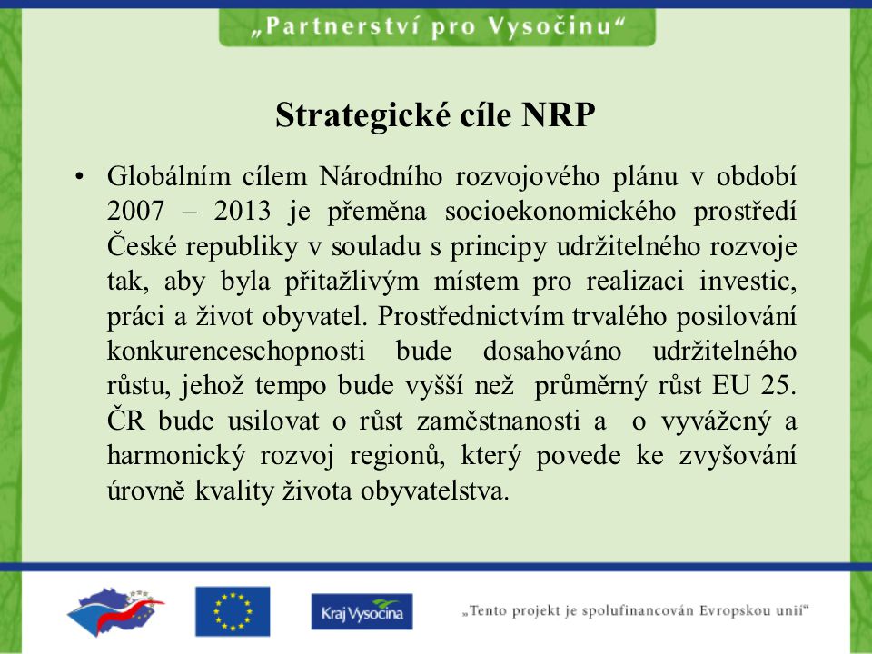 Strategické cíle NRP