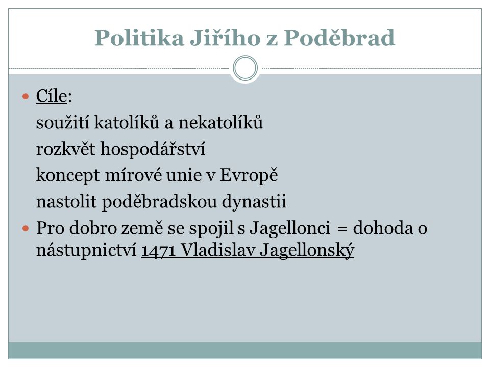 Politika Jiřího z Poděbrad