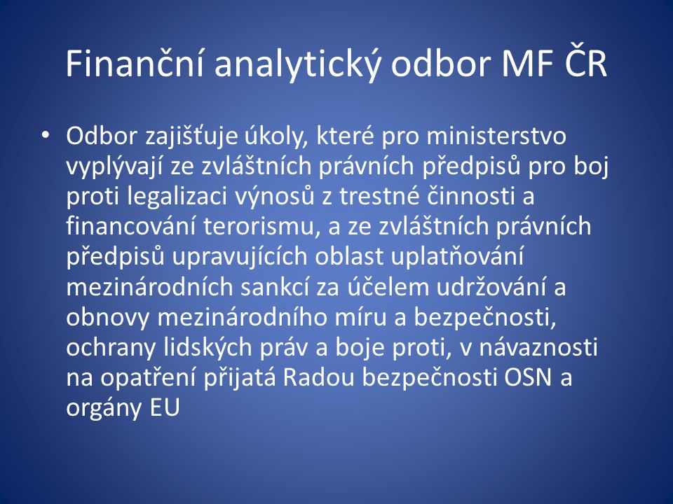 Finanční analytický odbor MF ČR